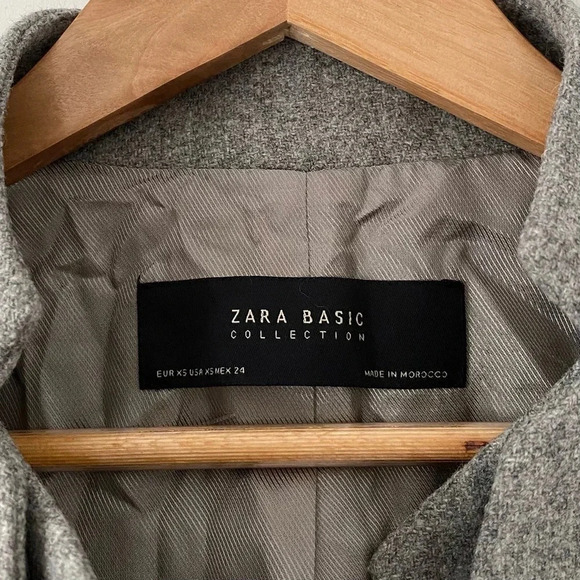 Grey Zara Lambswool Peacoat - Picture 2 of 9